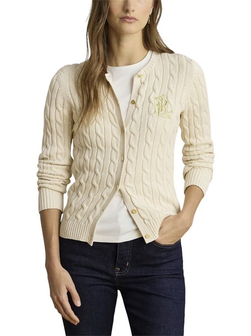 cardigan donna a trecce avorio Ralph Lauren | 200932225001